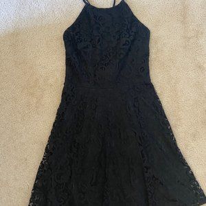 Tobi Black Lace Dress with Tie-Up Back